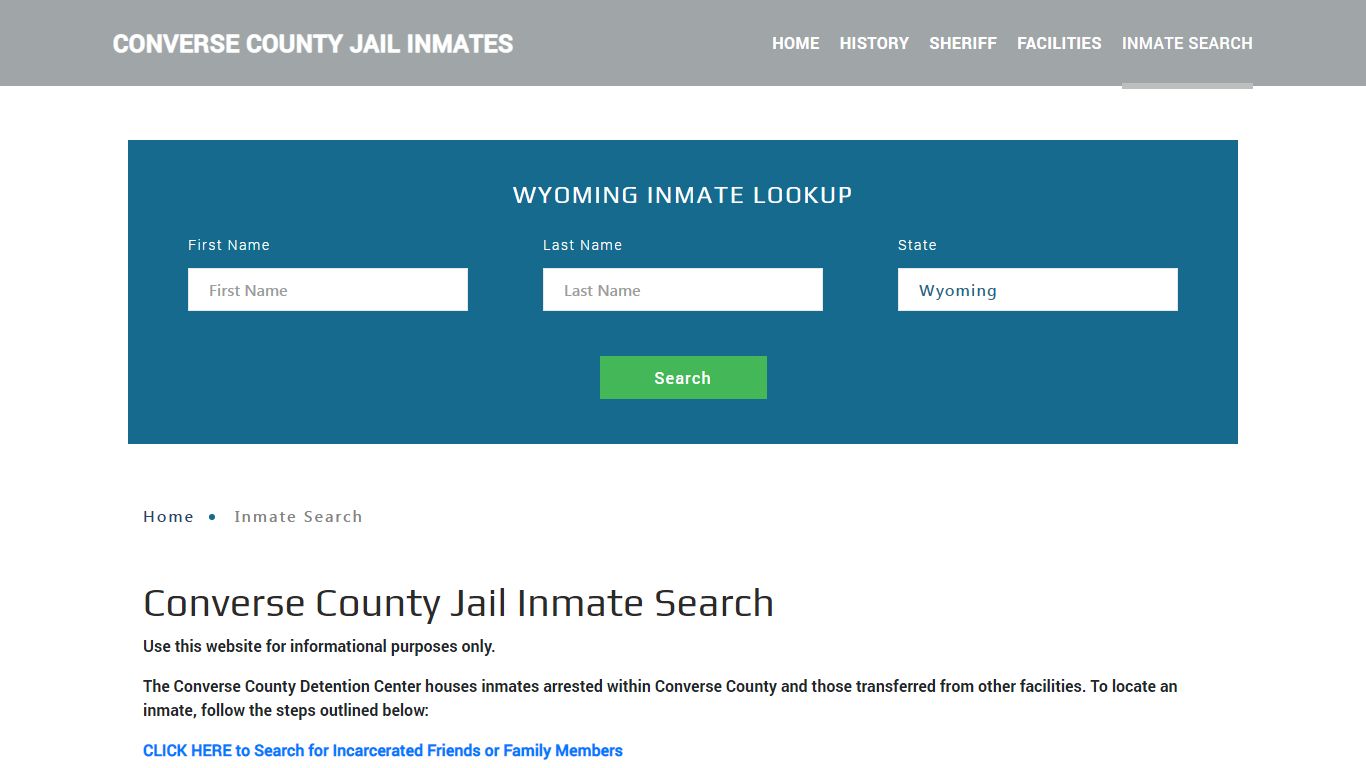 Converse County, WY Detainee Lookup